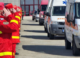 România a donat Ucrainei, prin HUB-ul logistic de la Suceava, 11 ambulanţe pentru evacuarea răniților și ajutor medical de urgență